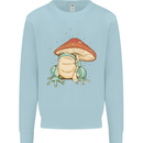 A Frog Under a Toadstool Umbrella Toad Mens Sweatshirt Jumper Light Blue