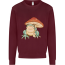 A Frog Under a Toadstool Umbrella Toad Mens Sweatshirt Jumper Maroon