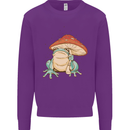 A Frog Under a Toadstool Umbrella Toad Mens Sweatshirt Jumper Purple