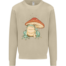 A Frog Under a Toadstool Umbrella Toad Mens Sweatshirt Jumper Sand