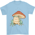 A Frog Under a Toadstool Umbrella Toad Mens T-Shirt Cotton Gildan Light Blue