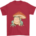 A Frog Under a Toadstool Umbrella Toad Mens T-Shirt Cotton Gildan Red