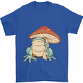 A Frog Under a Toadstool Umbrella Toad Mens T-Shirt Cotton Gildan Royal Blue