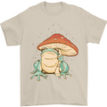 A Frog Under a Toadstool Umbrella Toad Mens T-Shirt Cotton Gildan Sand