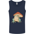 A Frog Under a Toadstool Umbrella Toad Mens Vest Tank Top Navy Blue