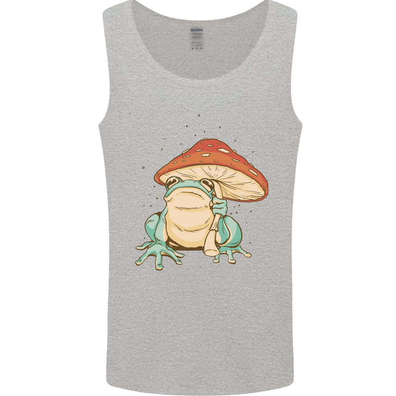 A Frog Under a Toadstool Umbrella Toad Mens Vest Tank Top Sports Grey