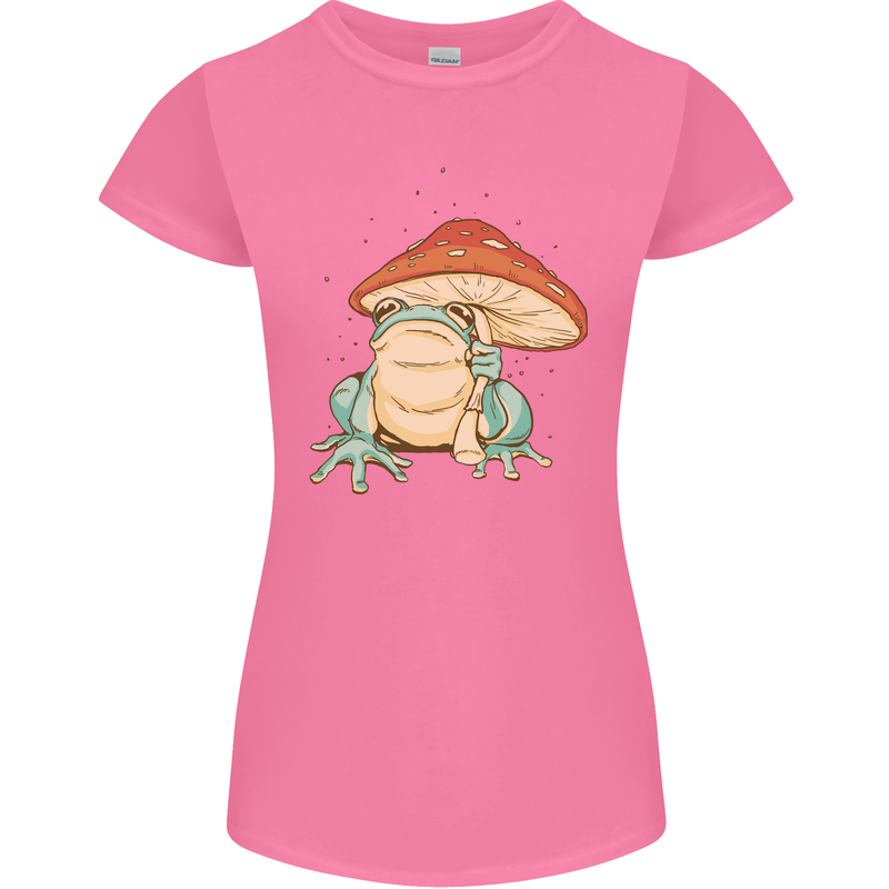 A Frog Under a Toadstool Umbrella Toad Womens Petite Cut T-Shirt Azalea