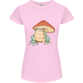 A Frog Under a Toadstool Umbrella Toad Womens Petite Cut T-Shirt Light Pink