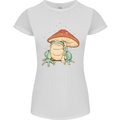 A Frog Under a Toadstool Umbrella Toad Womens Petite Cut T-Shirt White