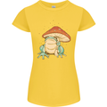 A Frog Under a Toadstool Umbrella Toad Womens Petite Cut T-Shirt Yellow