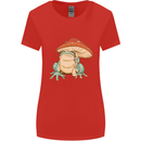 A Frog Under a Toadstool Umbrella Toad Womens Wider Cut T-Shirt Red