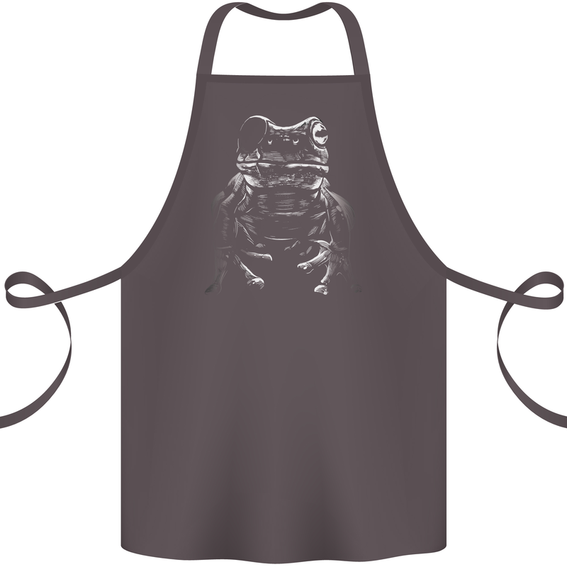 A Frog With an Eyepatch Cotton Apron 100% Organic Dark Grey