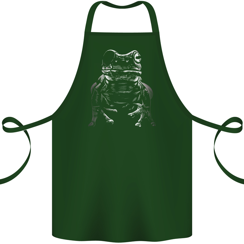 A Frog With an Eyepatch Cotton Apron 100% Organic Forest Green