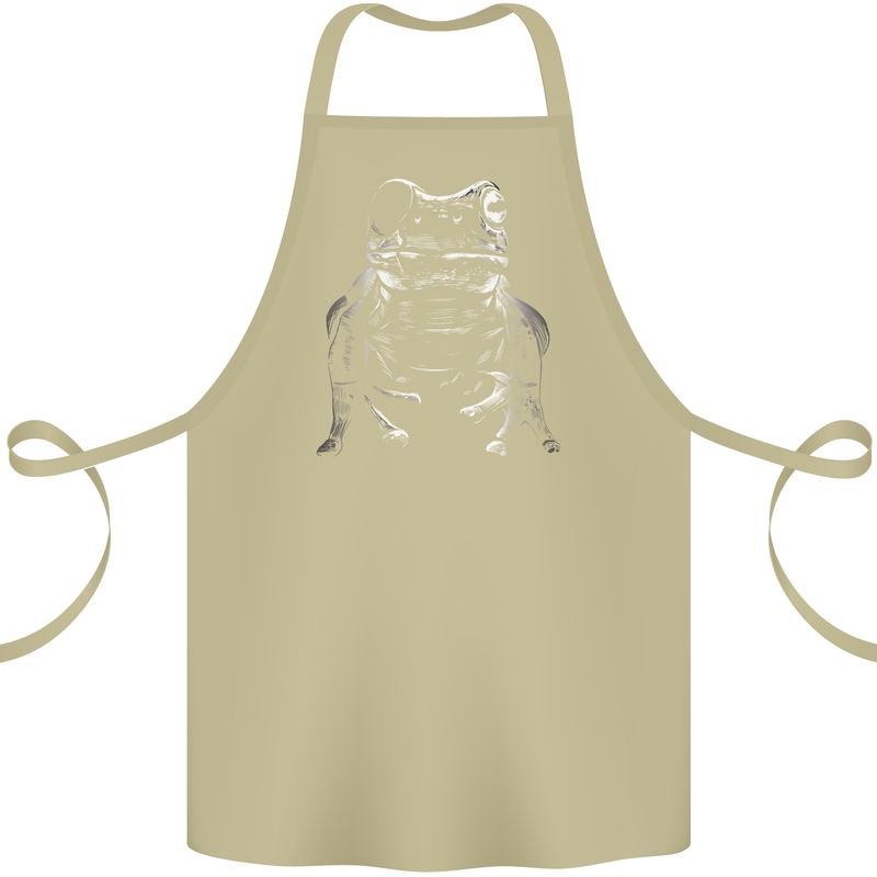 A Frog With an Eyepatch Cotton Apron 100% Organic Khaki