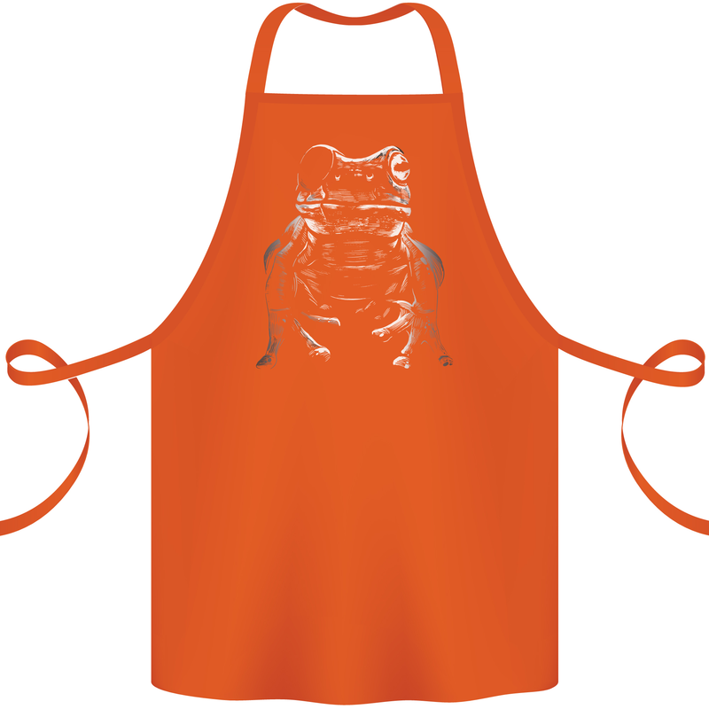 A Frog With an Eyepatch Cotton Apron 100% Organic Orange