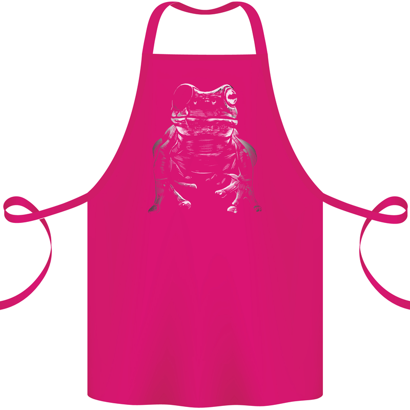 A Frog With an Eyepatch Cotton Apron 100% Organic Pink