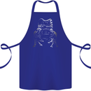 A Frog With an Eyepatch Cotton Apron 100% Organic Royal Blue