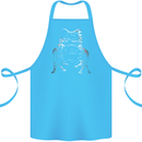 A Frog With an Eyepatch Cotton Apron 100% Organic Turquoise