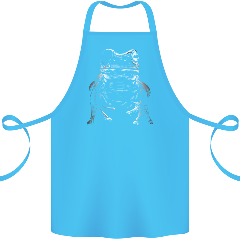 A Frog With an Eyepatch Cotton Apron 100% Organic Turquoise