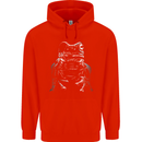 A Frog With an Eyepatch Mens 80% Cotton Hoodie Bright Red