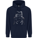 A Frog With an Eyepatch Mens 80% Cotton Hoodie Navy Blue