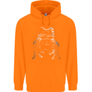 A Frog With an Eyepatch Mens 80% Cotton Hoodie Orange