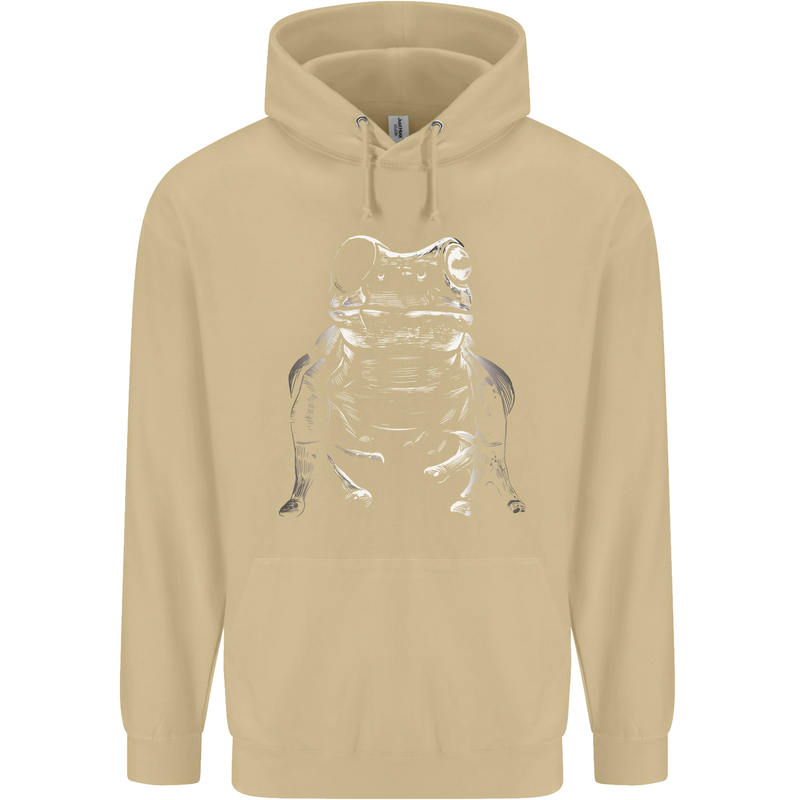 A Frog With an Eyepatch Mens 80% Cotton Hoodie Sand