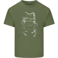 A Frog With an Eyepatch Mens Cotton T-Shirt Tee Top Military Green