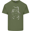 A Frog With an Eyepatch Mens Cotton T-Shirt Tee Top Military Green