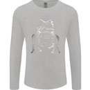 A Frog With an Eyepatch Mens Long Sleeve T-Shirt Sports Grey