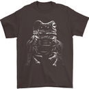 A Frog With an Eyepatch Mens T-Shirt Cotton Gildan Dark Chocolate