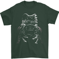 A Frog With an Eyepatch Mens T-Shirt Cotton Gildan Forest Green