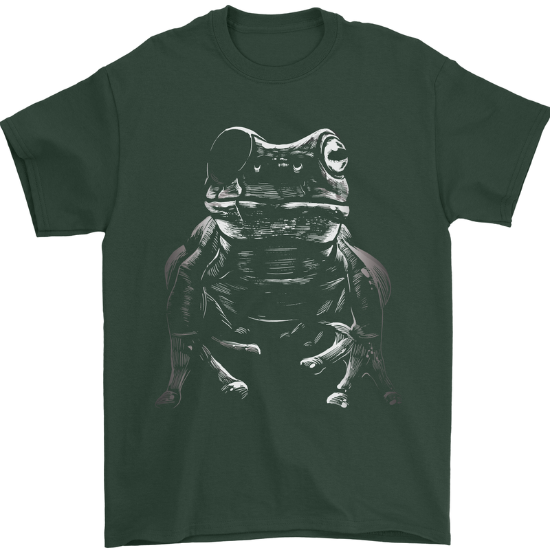 A Frog With an Eyepatch Mens T-Shirt Cotton Gildan Forest Green