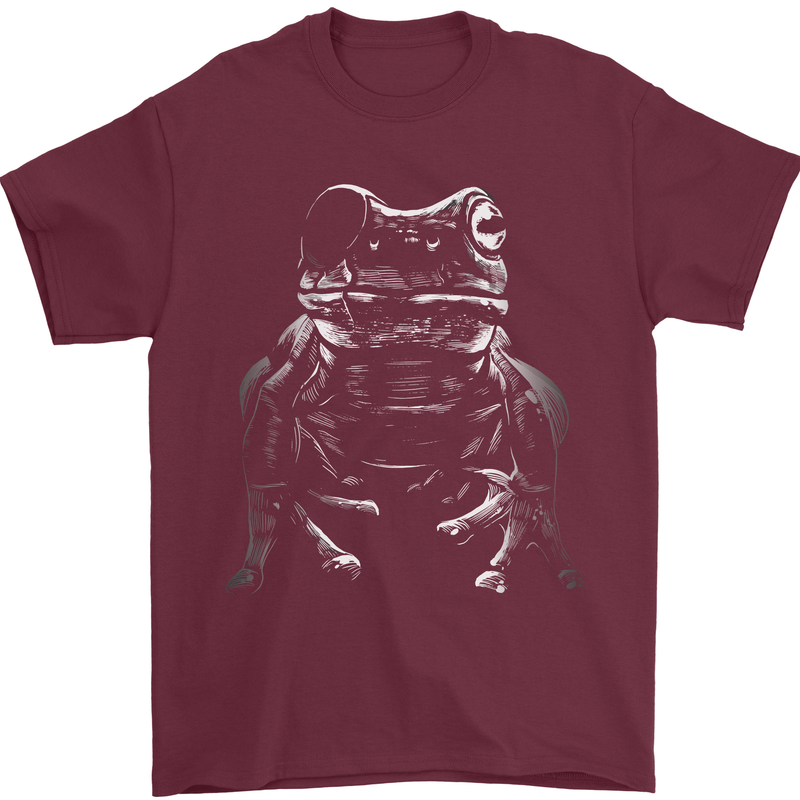 A Frog With an Eyepatch Mens T-Shirt Cotton Gildan Maroon