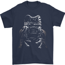 A Frog With an Eyepatch Mens T-Shirt Cotton Gildan Navy Blue