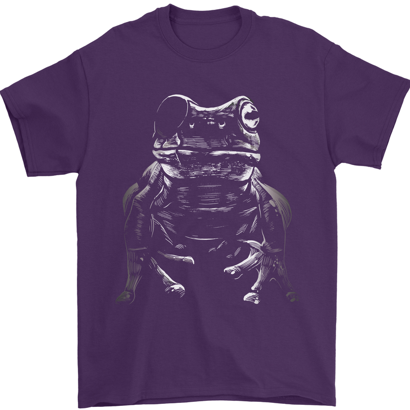 A Frog With an Eyepatch Mens T-Shirt Cotton Gildan Purple
