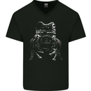A Frog With an Eyepatch Mens V-Neck Cotton T-Shirt Black