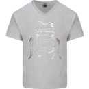 A Frog With an Eyepatch Mens V-Neck Cotton T-Shirt Sports Grey