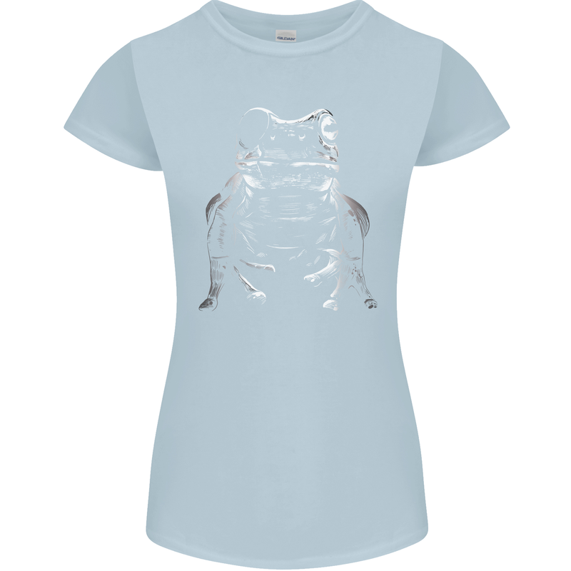 A Frog With an Eyepatch Womens Petite Cut T-Shirt Light Blue