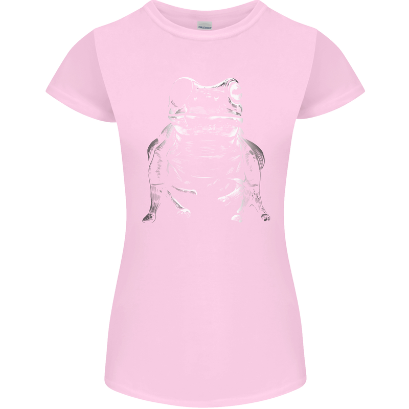 A Frog With an Eyepatch Womens Petite Cut T-Shirt Light Pink