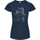 A Frog With an Eyepatch Womens Petite Cut T-Shirt Navy Blue