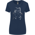 A Frog With an Eyepatch Womens Wider Cut T-Shirt Navy Blue