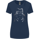 A Frog With an Eyepatch Womens Wider Cut T-Shirt Navy Blue