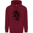 A Frog on a Mushroom Childrens Kids Hoodie Maroon