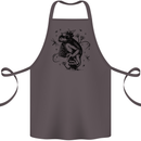 A Frog on a Mushroom Cotton Apron 100% Organic Dark Grey