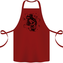 A Frog on a Mushroom Cotton Apron 100% Organic Maroon