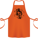 A Frog on a Mushroom Cotton Apron 100% Organic Orange