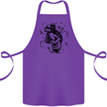 A Frog on a Mushroom Cotton Apron 100% Organic Purple