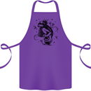 A Frog on a Mushroom Cotton Apron 100% Organic Purple