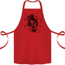 A Frog on a Mushroom Cotton Apron 100% Organic Red